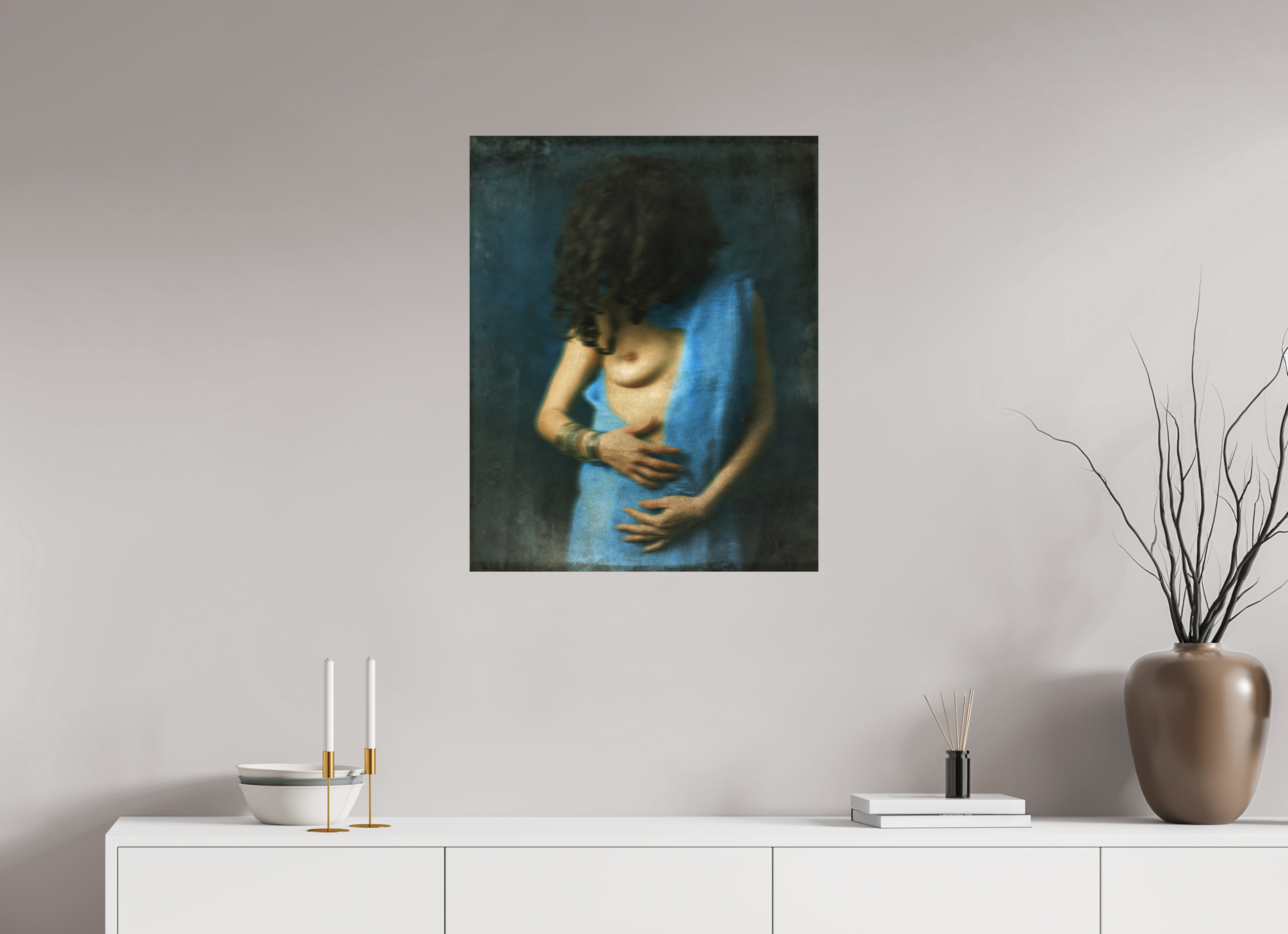 60 x 75 cm, Alu dibond papier rag Canson Elouise #5 hide portrait artiste Patrick Valla