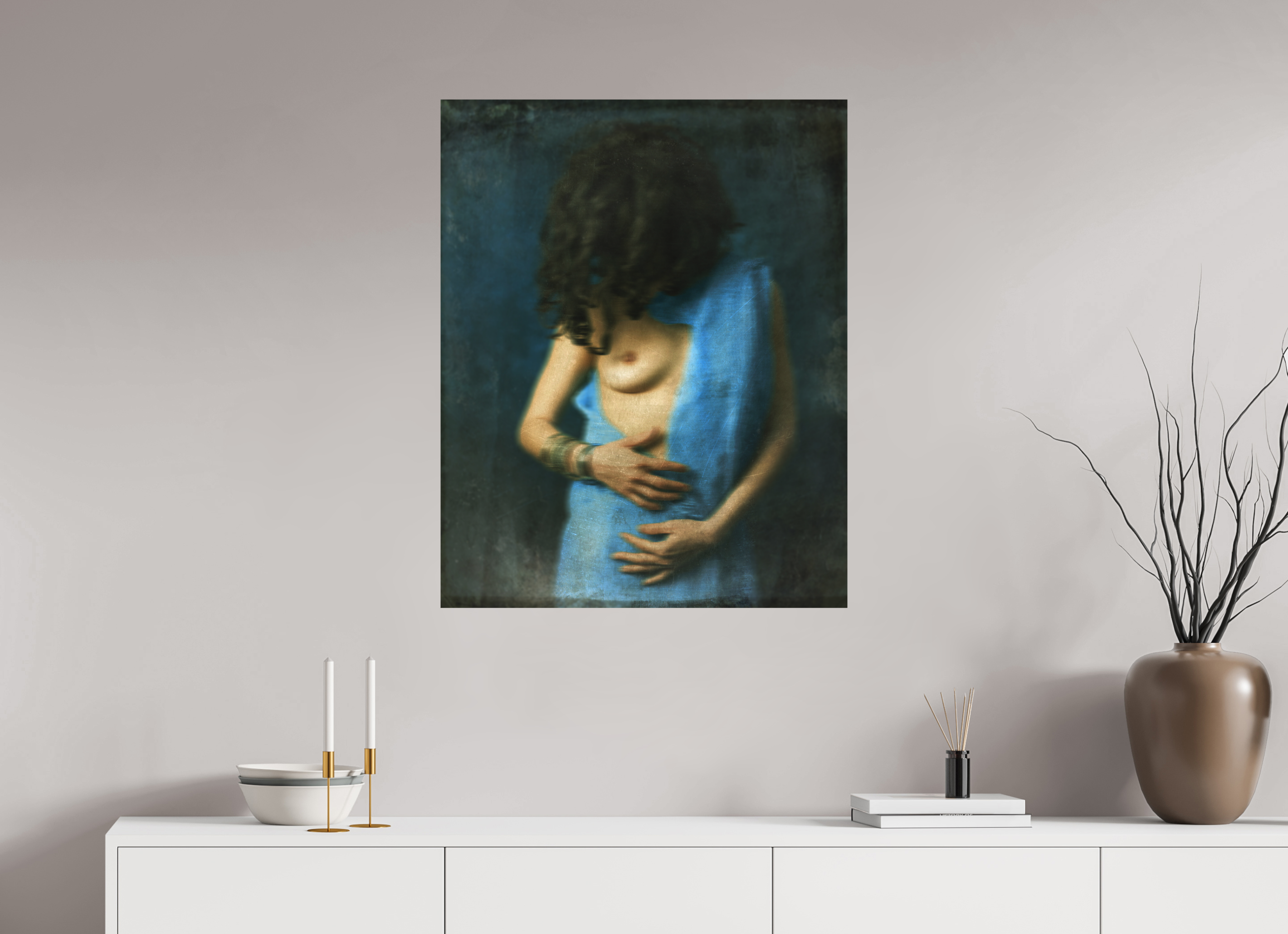 70 x 87,5 cm, Alu dibond papier rag Canson Elouise #5 hide portrait artiste Patrick Valla